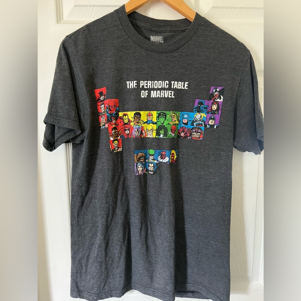 2/&25 Marvel Periodic Table Adult Tshirt